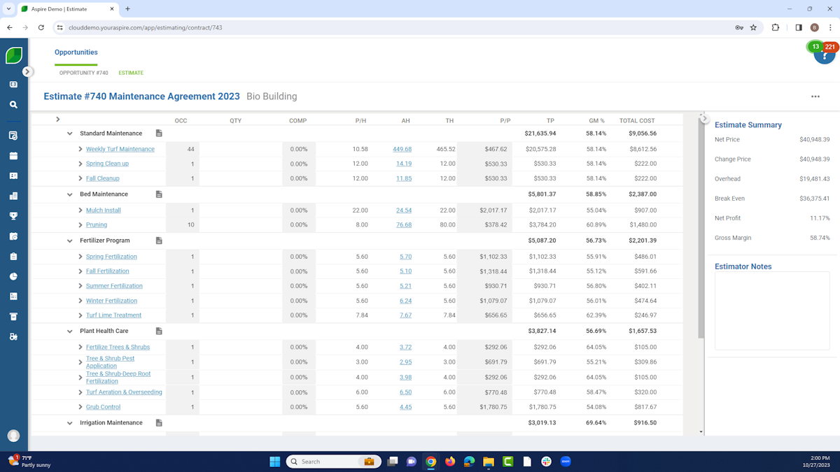 Aspire screenshot