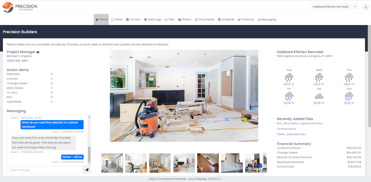 Contractor Foreman screenshot
